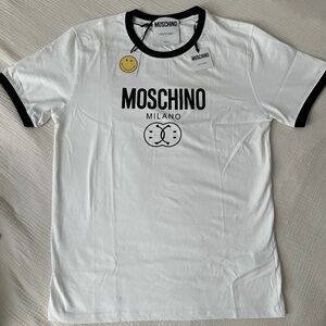 NEW Moschino Double Smiley Originals Tee White